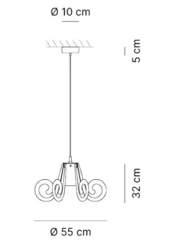 A sospensione Ricciolo piccolo trasparente 120063 Trasparente in offerta^Emporium Outlet