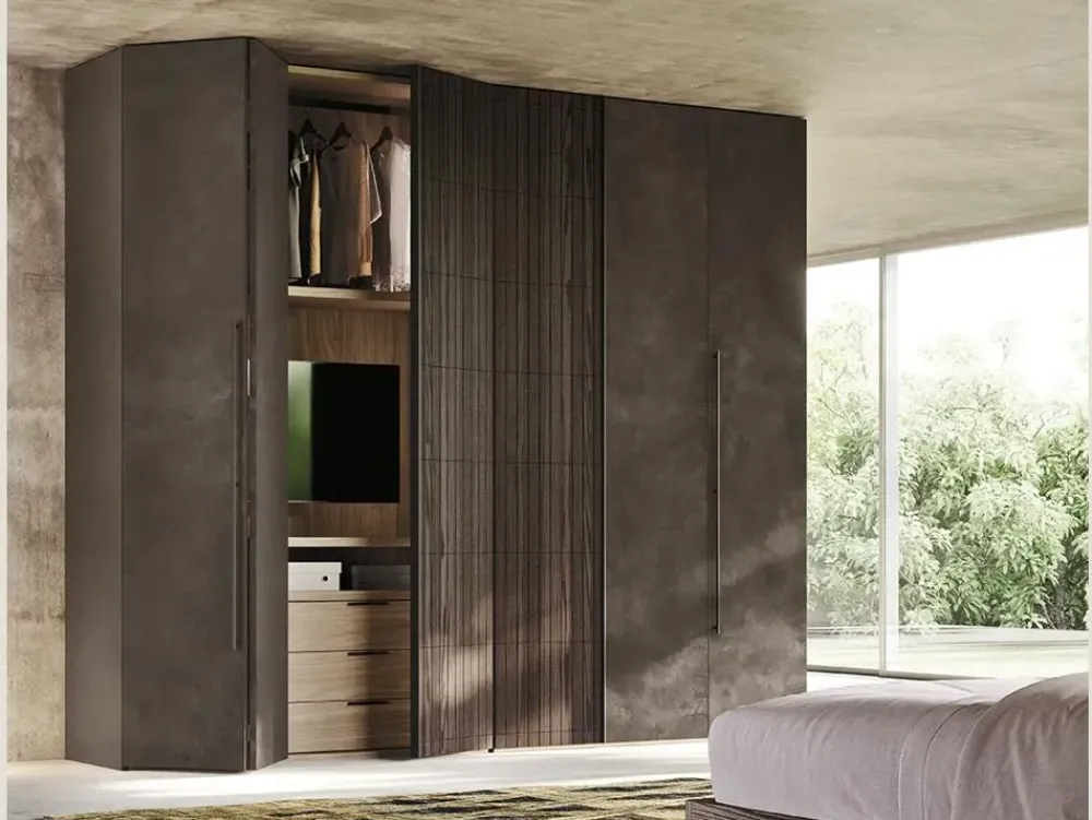 Hot Armadio ante a soffietto in laminato materico Night zone di Armadi