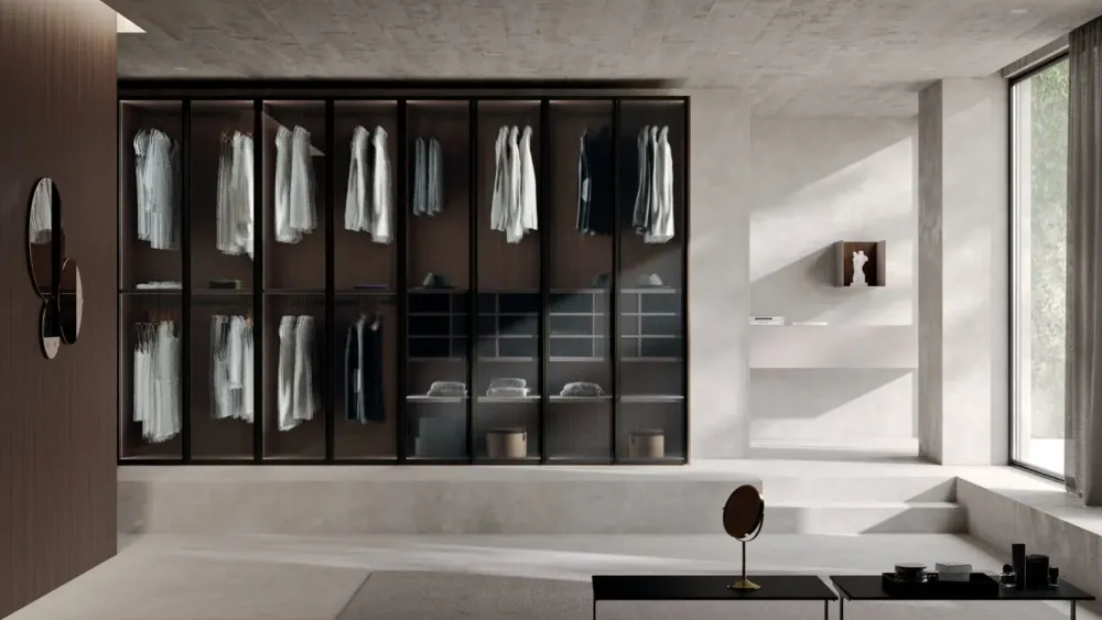 Homes Armadio ante battenti in vetro Anta glass scontato- Armadi