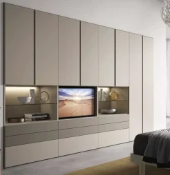 Ime Arredamenti Armadio ante battenti in laminato opaco Duepuntocinque vani di- Armadi