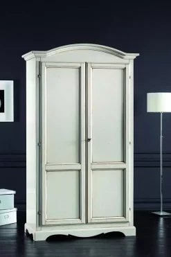 Artigianale Armadio ante battenti in legno Armadietto a 2 ante laccato bianco in promo-sconto del 50% scontato- Armadi