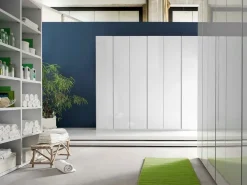 Giessegi Armadio Armadio mod.lait di lacc.lucido bianco-promo-sconto 50% con ante battenti SCONTATO a PREZZI OUTLET- Armadi