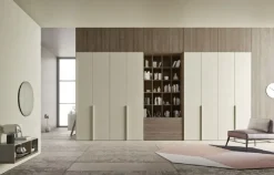 Armadio Armadio mod.linea di con libreria centrale in promo-sconto del 35% a otto ante in Offerta Outlet Armadi