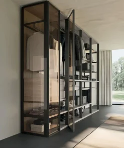 Collezione esclusiva Armadio cabina armadio in legno Cabina armadio skeletro glass di- Armadi