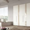 Best Armadio con ante battenti moderno Armadio a 6 ante in tamburato versione laccato bianco opaco con inserto in vetro tortora in promo-sconto del 55% a prezzo scontato Armadi