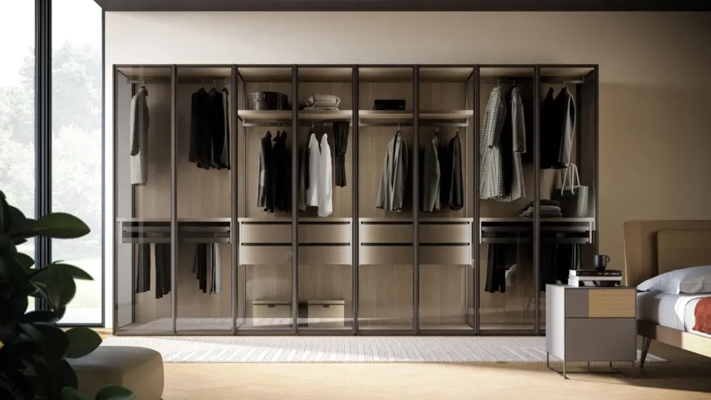 Orme Armadio con ante battenti moderno Armadio skeletro con ante glass night 15 a prezzo ribassato- Armadi