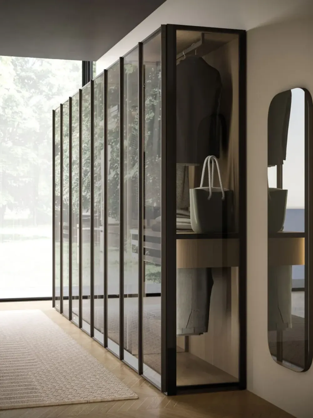 Orme Armadio con ante battenti moderno Armadio skeletro con ante glass night 15 a prezzo ribassato- Armadi