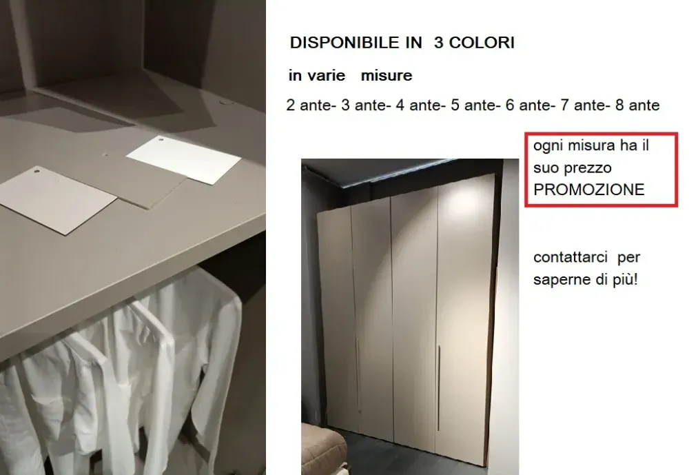 Clearance Armadio con ante battenti moderno 6antepromo con cassettiere a prezzo ribassato Armadi