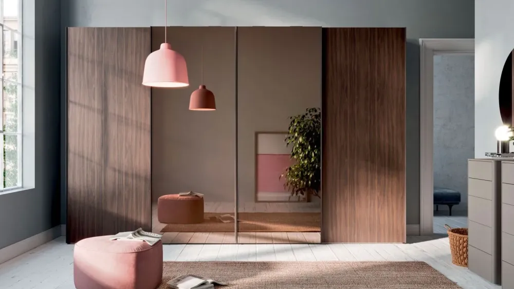 Armadio con ante scorrevoli modello light armadio scorrevole con anta trio e anta trio specchio scontato del 30%^Orme