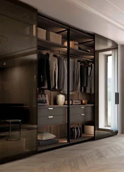 Armadio con ante scorrevoli moderno Glass a prezzo scontato^Olivieri