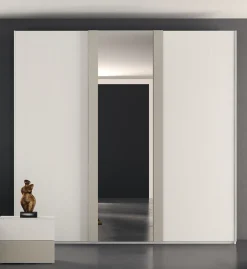 Collezione esclusiva Armadio con ante scorrevoli moderno Lester mirror a prezzo ribassato- Armadi