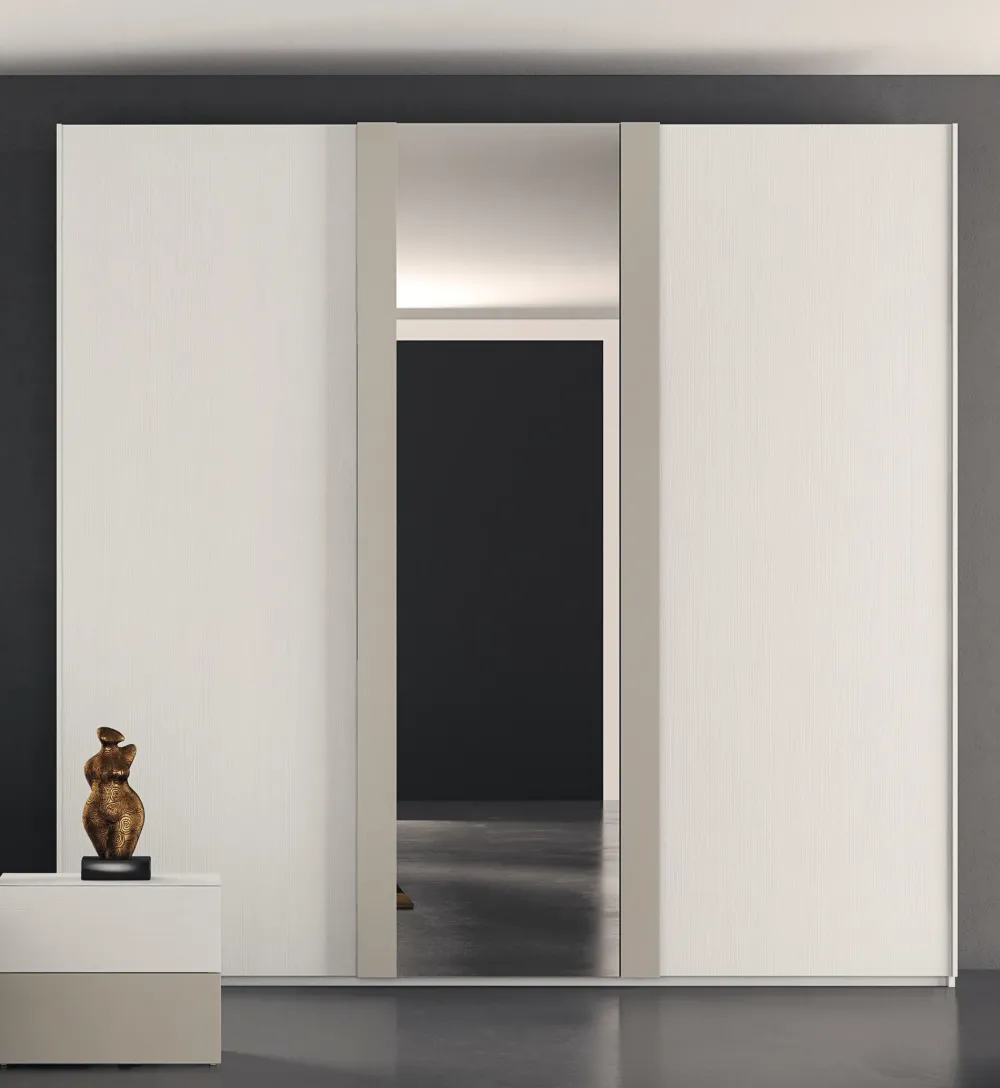 Collezione esclusiva Armadio con ante scorrevoli moderno Lester mirror a prezzo ribassato- Armadi