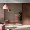 Armadio con ante scorrevoli moderno Armadio a 4 ante scorrevoli mod.trio con ante centrali a specchio bronzato in promo-sconto del 40% a prezzo scontato^Orme Discount