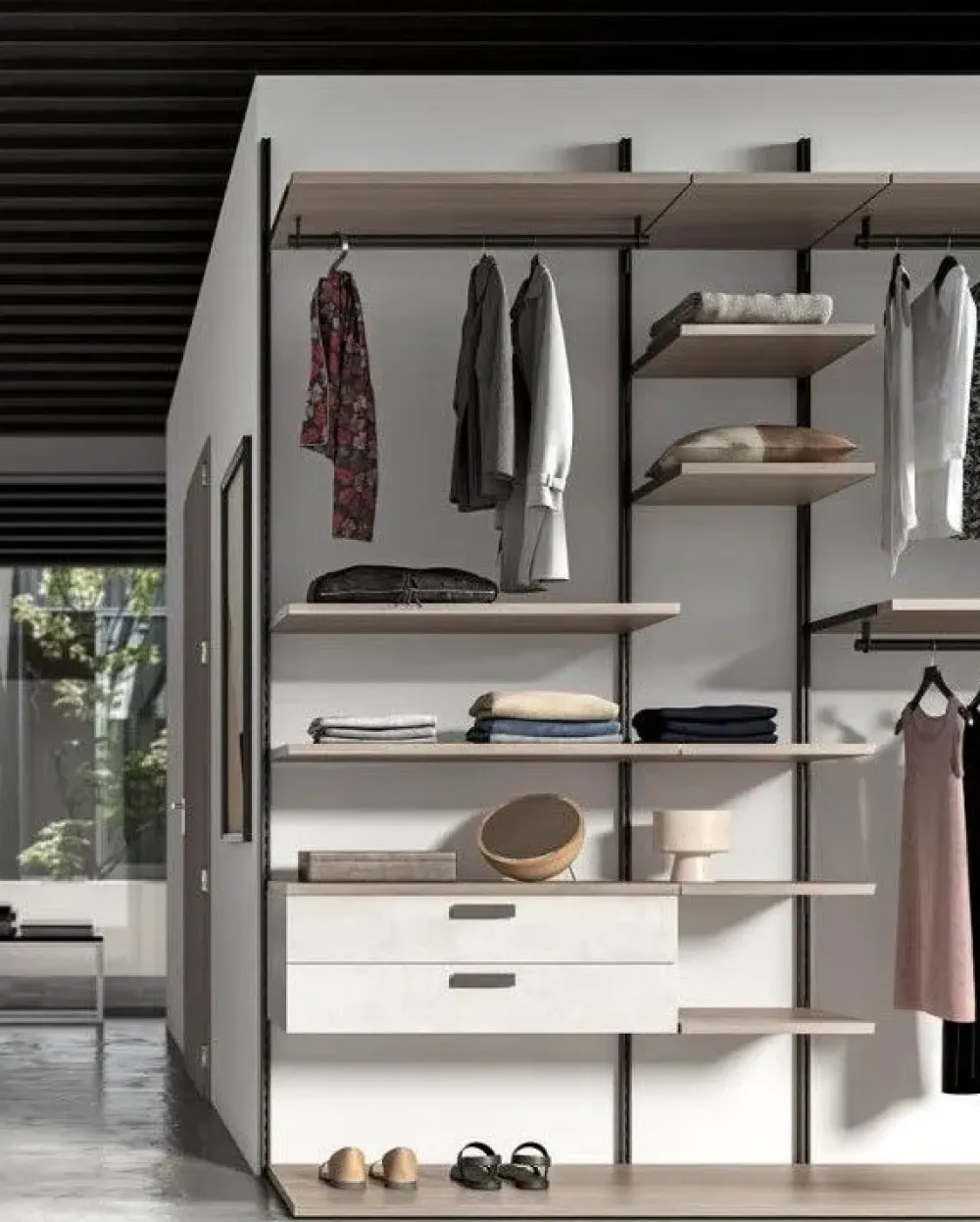 Armadio con cabina armadio moderno Z04 * a prezzo scontato^Artigianale Best