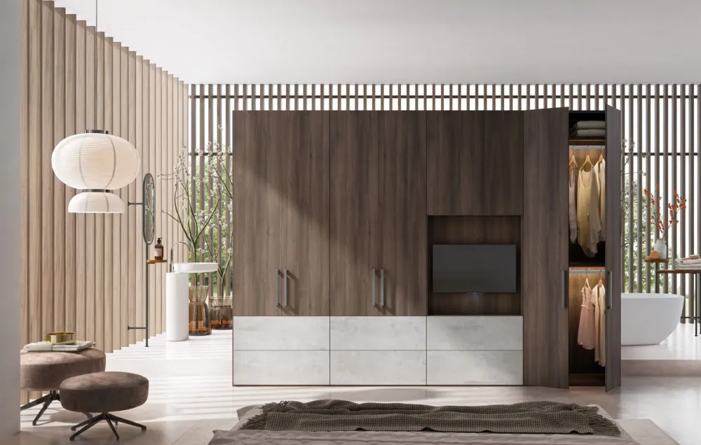 Corazzin Armadio Elegant tv a otto ante a prezzo scontato- Armadi