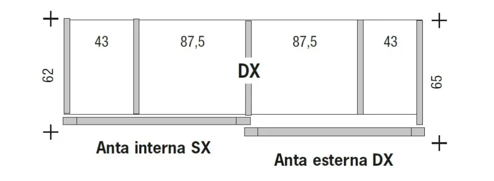 Clearance Armadio in laminato opaco S40 scorrevole a marchio scontato -25% Armadi