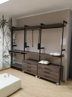 ZG Mobili Armadio Metal titanio a senza ante in Offerta Outlet- Armadi