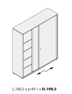 Armadio modello Con ante scorrevoli in OFFERTA OUTLET Arredo Ufficio