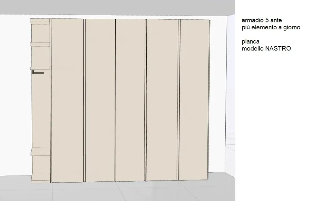 Pianca Armadio Nastro a cinque ante a prezzo scontato- Armadi