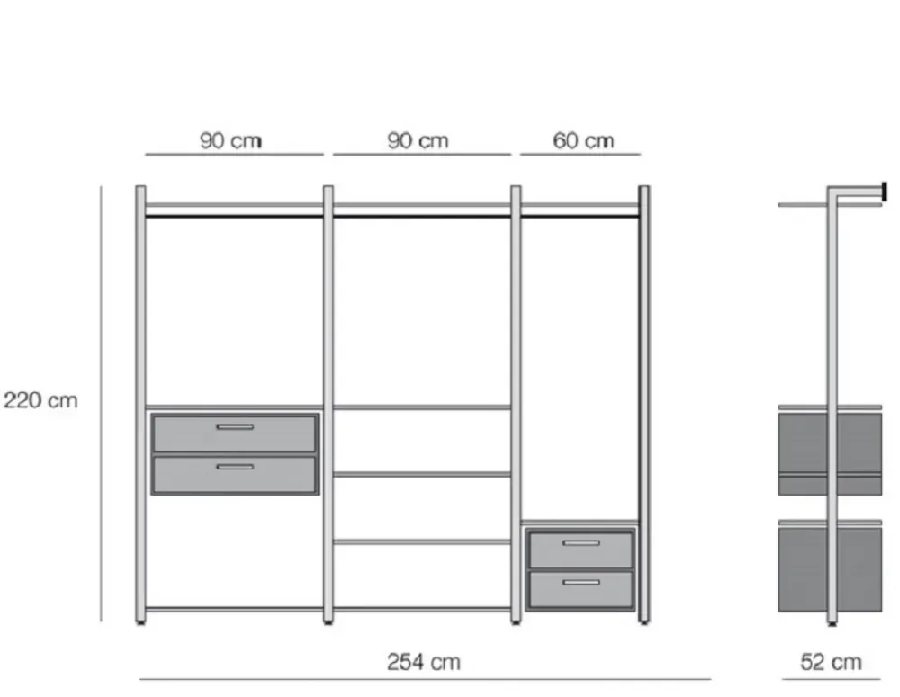 Domitalia Armadio Ok-nb con cabina armadio SCONTATO a PREZZI OUTLET- Armadi