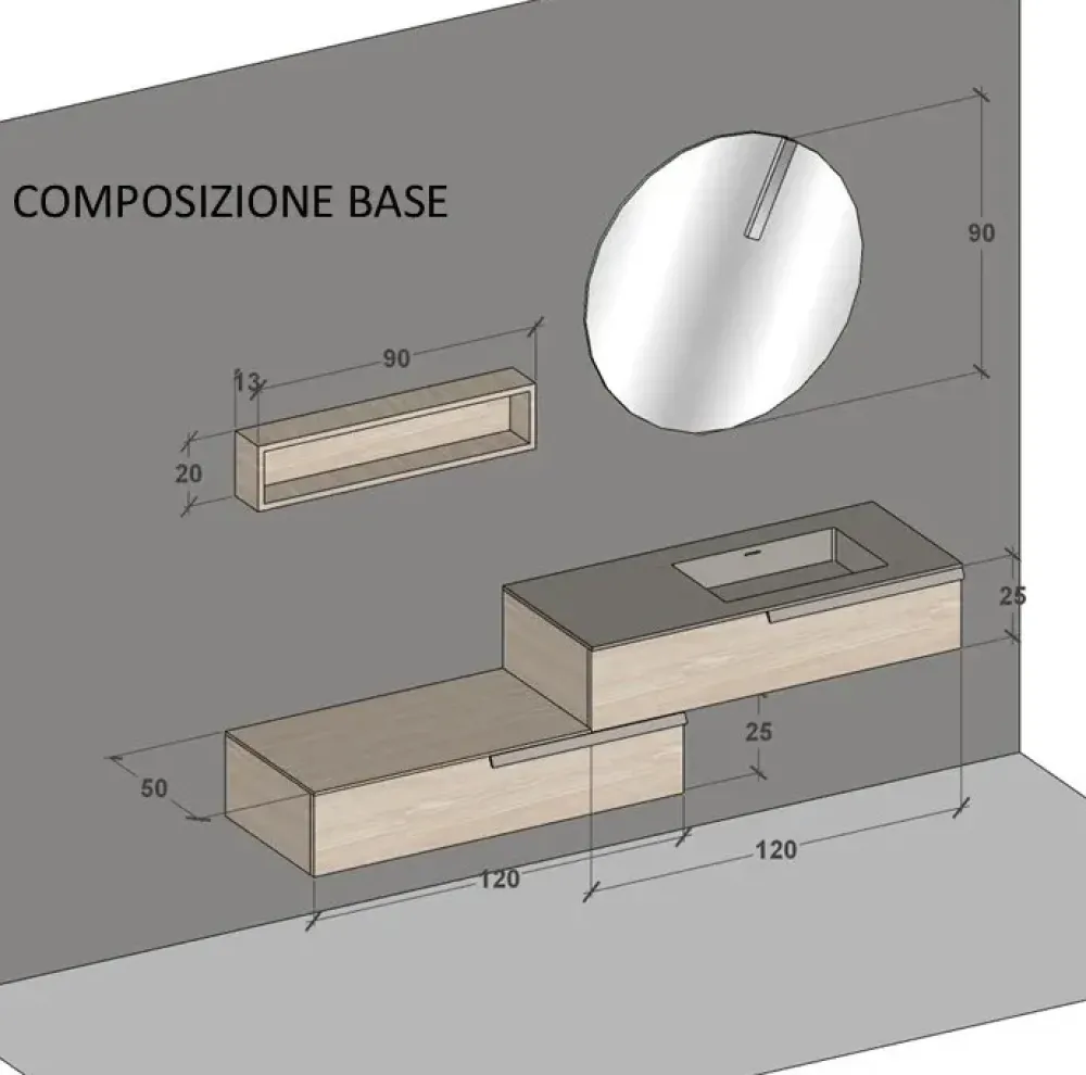 Baxar Arredamento bagno: mobile M system in Offerta Outlet- Mobili Bagno Sospeso