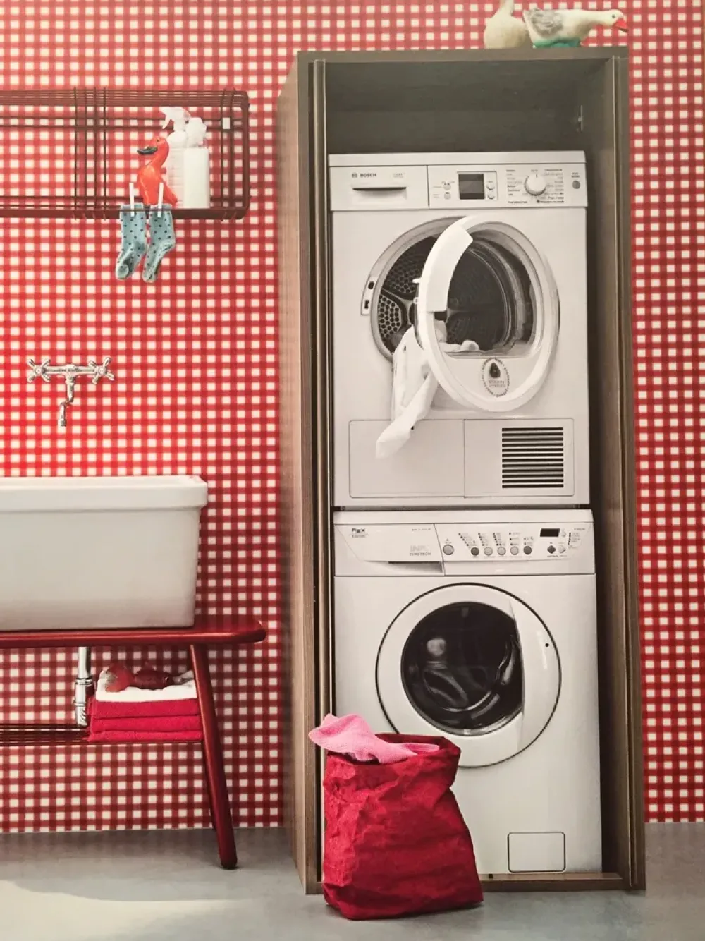 Arredamento bagno: mobile Colonna porta lavatrice - asciugatrice in Offerta Outlet^Birex Sale