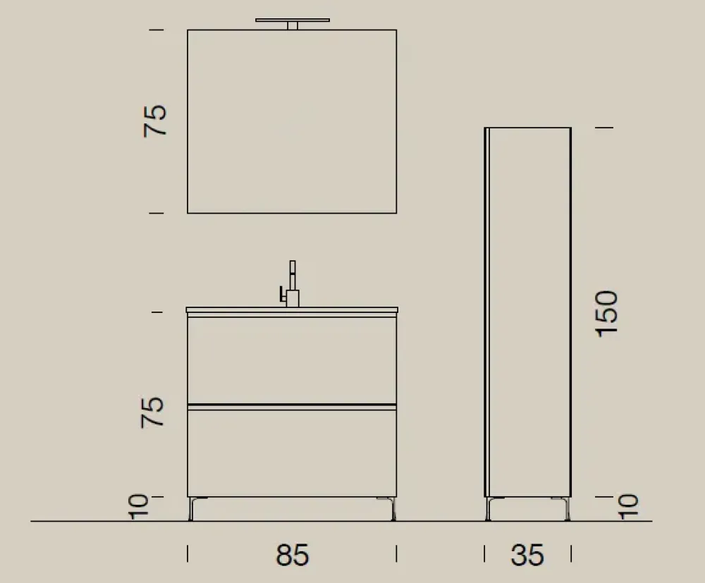 Compab Arredamento bagno: mobile Up002 con forte sconto- Mobili Bagno A Terra