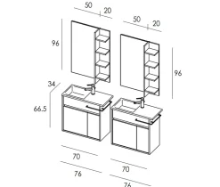 Hot Arredamento bagno: mobile Duetto 12 in Offerta Outlet Mobili Bagno Sospeso