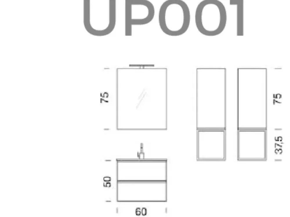 Arredamento bagno: mobile Up01 a prezzo scontato^Compab Hot