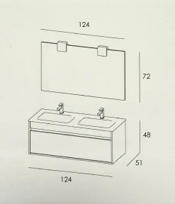 Mastella Arredamento bagno: mobile Duetto next 13 a prezzo Outlet- Mobili Bagno Sospeso