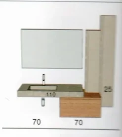 Outlet Arredamento bagno: mobile Composizione 109 bagno a prezzi outlet Mobili Bagno Sospeso