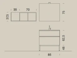 Clearance Arredamento bagno: mobile Up014 a prezzo scontato Mobili Bagno A Terra