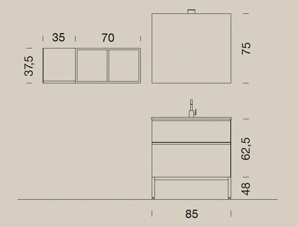 Clearance Arredamento bagno: mobile Up014 a prezzo scontato Mobili Bagno A Terra