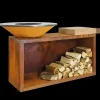 Sale Barbecue modello Braciere da cottura ofyr island corten 100 teak wood a marchio con forte sconto Barbecue