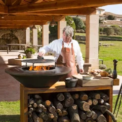 Sale Barbecue modello Braciere da cottura ofyr island corten 100 teak wood a marchio con forte sconto Barbecue