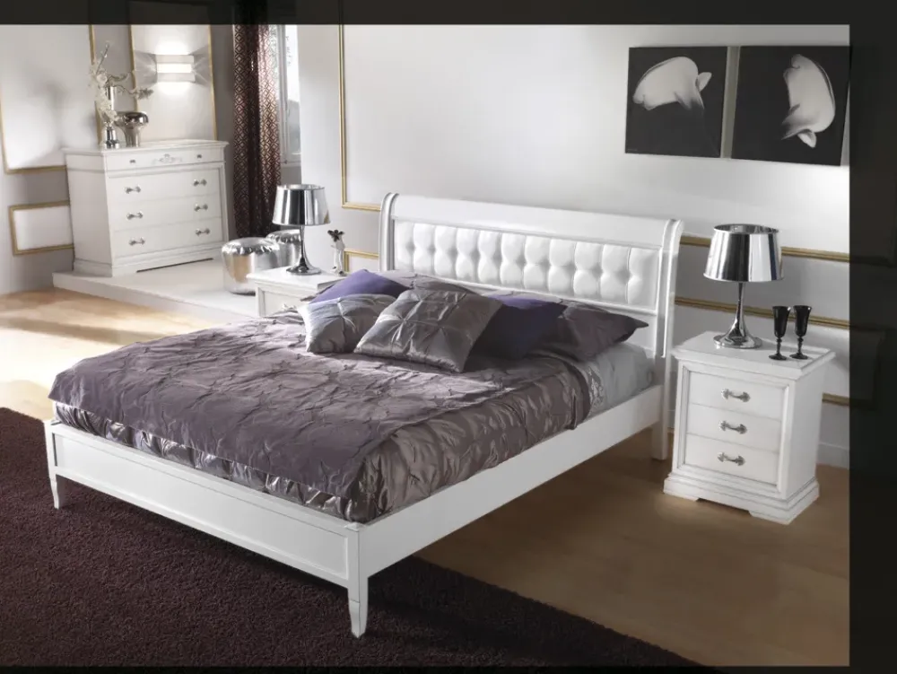 New Camera Bassano laccato bianco consumato scontato del -30 % Camere Da Letto