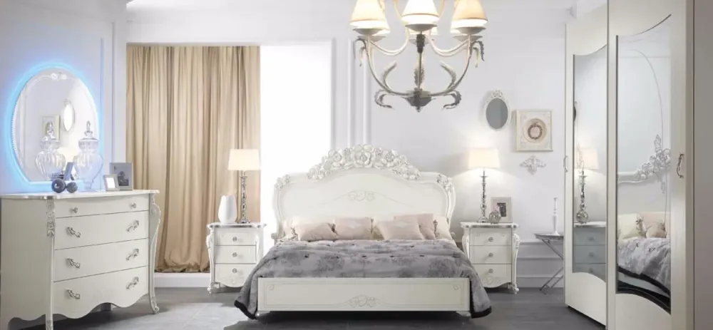 Mobilpiu Camera completa Camera viola a prezzo ribassato in legno- Camere Da Letto