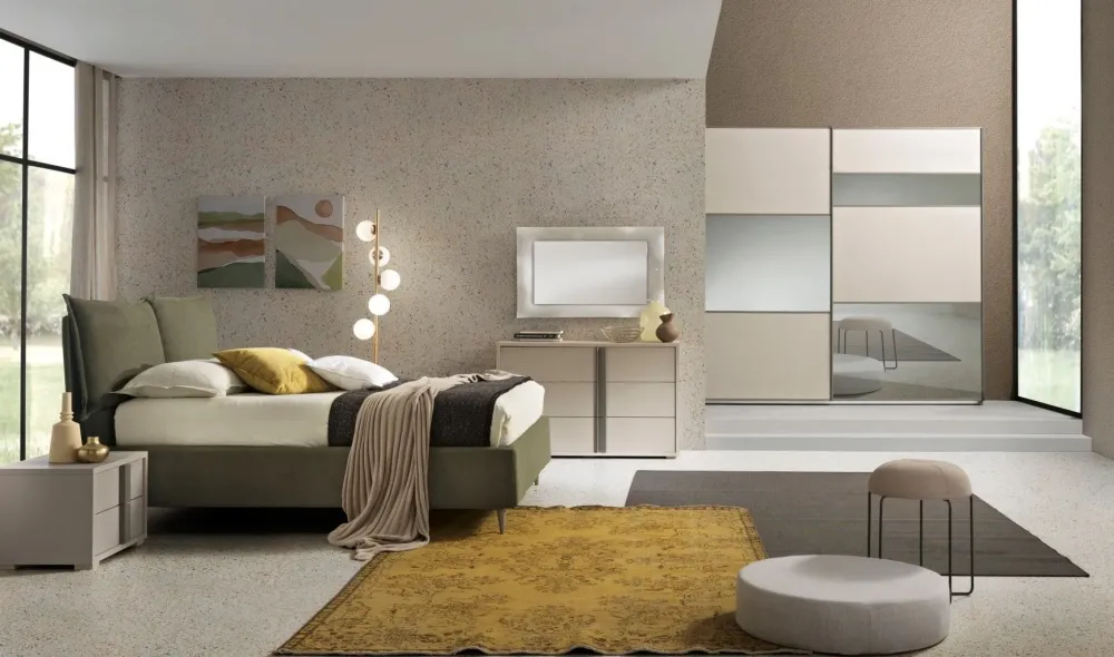 Camera da letto Abaco 125 in laminato a prezzo scontato^Gierre Mobili Clearance