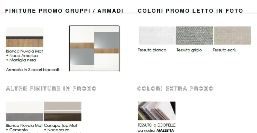 Artigianale Camera da letto Gdo 619 a prezzo scontato in laminato- Camere Da Letto