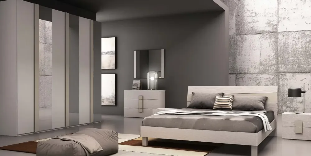 Camera da letto Camera matrimoniale lar. bianco/tortora a prezzo scontato^Collezione esclusiva