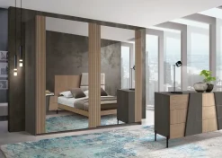 Camera da letto  como' e comodini  modello alessia   in legno a prezzo scontato^Mobilificio Bellutti Sale