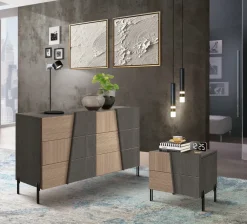 Camera da letto como' e comodini modello alessia in legno a prezzo scontato^Mobilificio Bellutti Sale