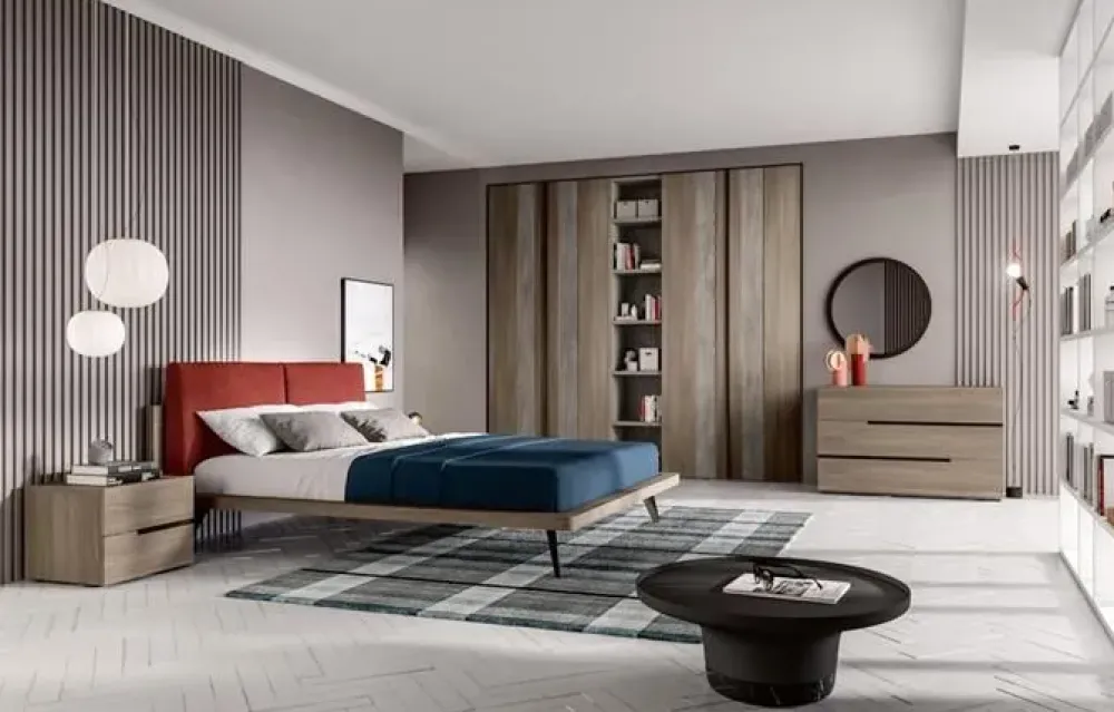 Camera da letto Composizione b012 in laminato a prezzo Outlet^Villanova New