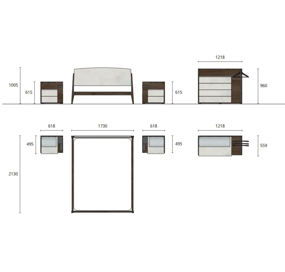 Camera da letto Composizione gl-09 in legno a prezzo Outlet^Marka Clearance