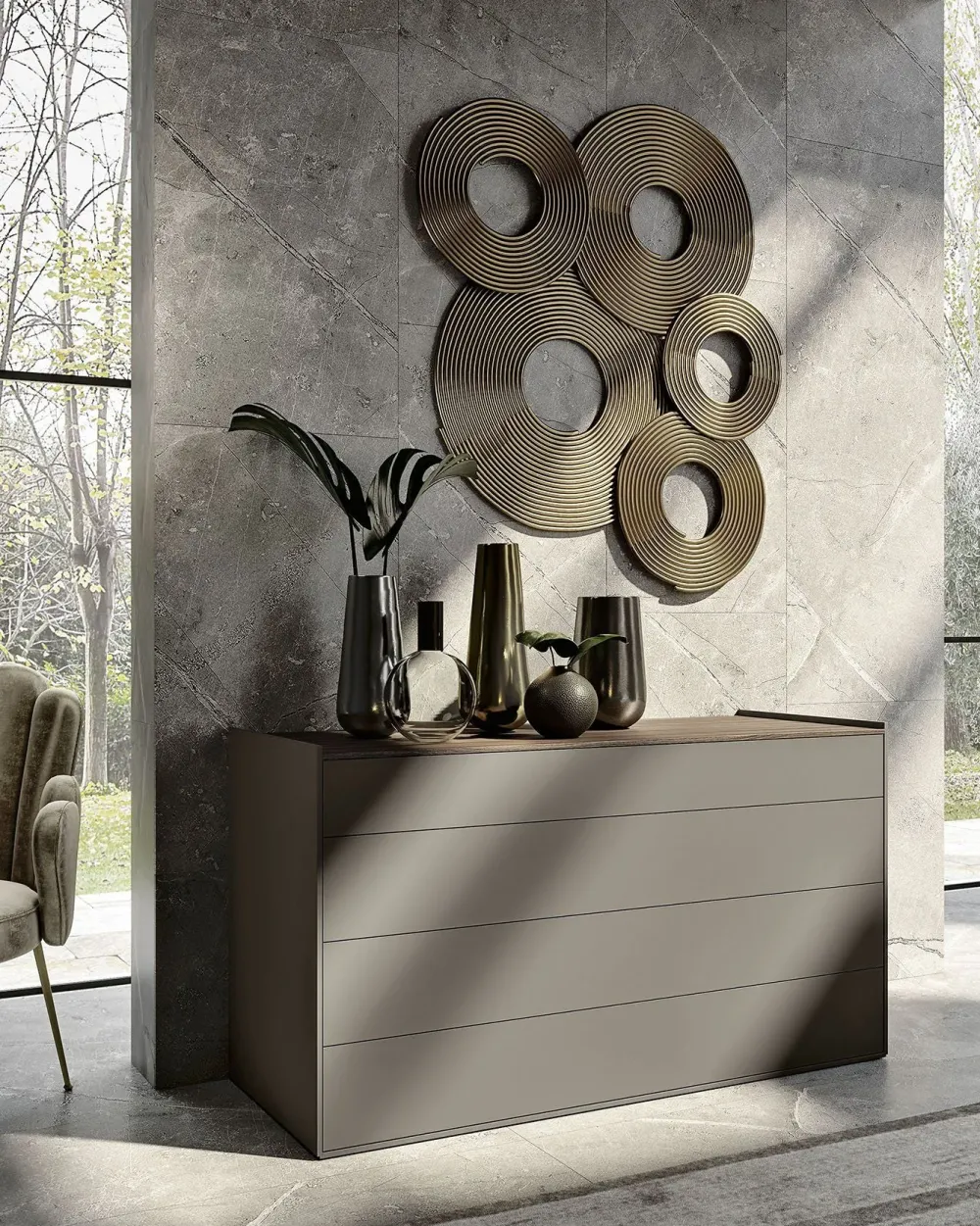 Camera da letto Eleganza in laccato opaco a prezzo ribassato^S75