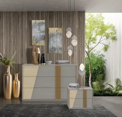 Mobilificio Bellutti Camera da letto Gruppo  comò comodini caterina   in legno a prezzo scontato- Camere Da Letto