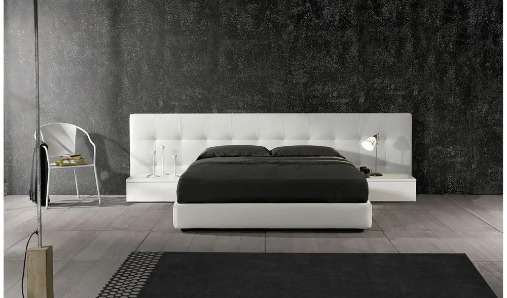 Camera da letto Letto matrimoniale mod.marion in promo sconto del 50% in ecopelle a prezzo scontato^Excò Clearance