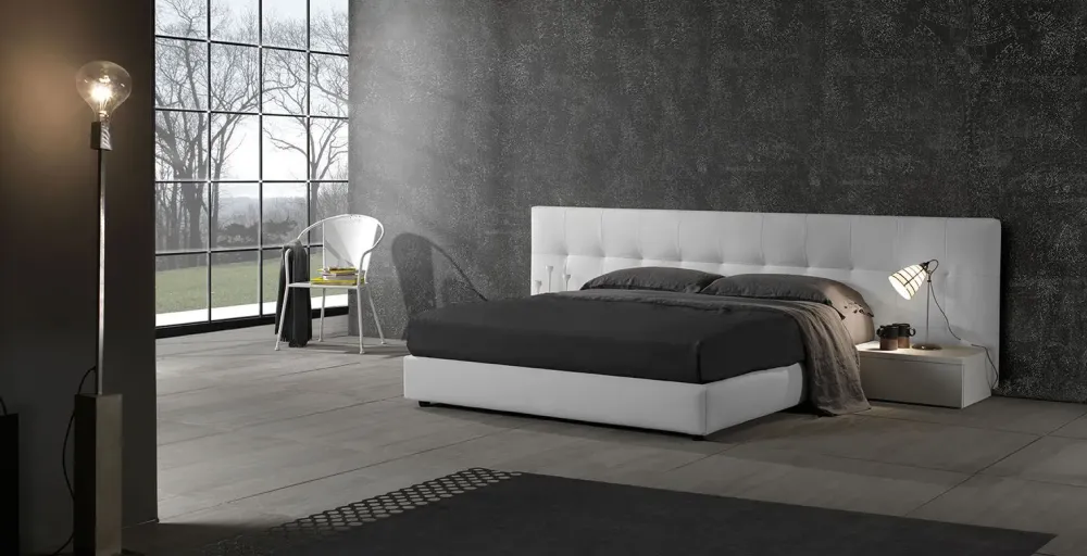 Camera da letto Letto matrimoniale mod.marion in promo sconto del 50% in ecopelle a prezzo scontato^Excò Clearance