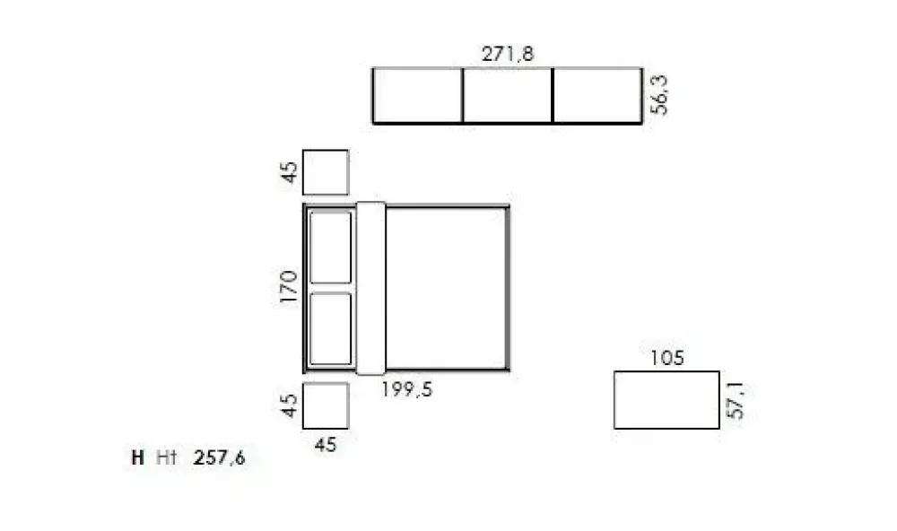 Colombini Casa Camera da letto M315 in laminato a prezzo Outlet- Camere Da Letto
