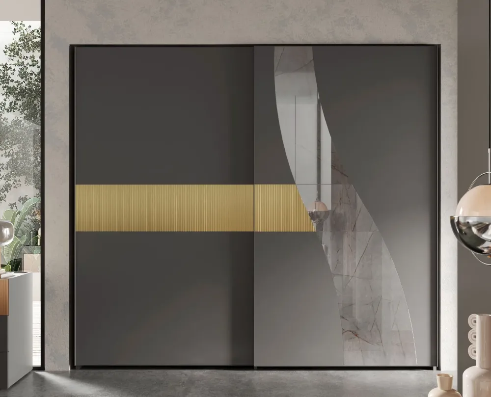 Artigianale Camera da letto Modello titanio in laminato a prezzo scontato- Camere Da Letto